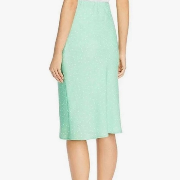 Charlie Holiday Stellar Green Polka Dot Midi Skirt Size 6 - Picture 3 of 7